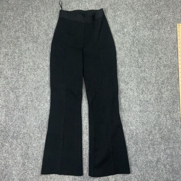 ALC A.L.C. Pants Womens Size S Black Ponte Cropped Ankle Flare - Picture 1 of 9